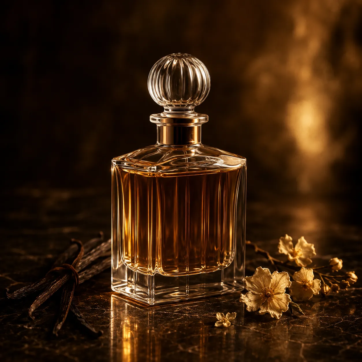 Guerlain perfume bottle with warm oriental styling